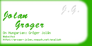 jolan groger business card