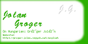 jolan groger business card